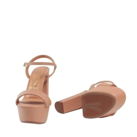Vizzano Nude Ankle Strap Block Heels - Picture 7 of 7